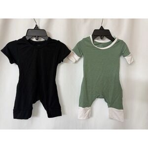 LOT OF 2 The Simple Seed Short Sleeve Romper ~Newborn~ Bamboo Viscose Blend  D75